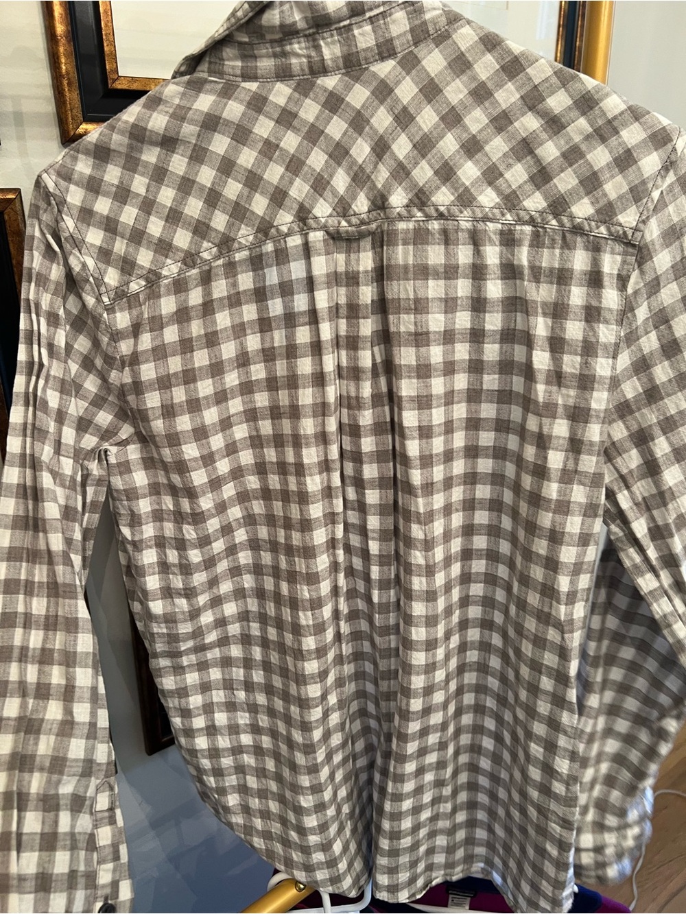 J. Crew Womens Gray Plaid Long-Sleeve Shirt - Picture 4 of 4